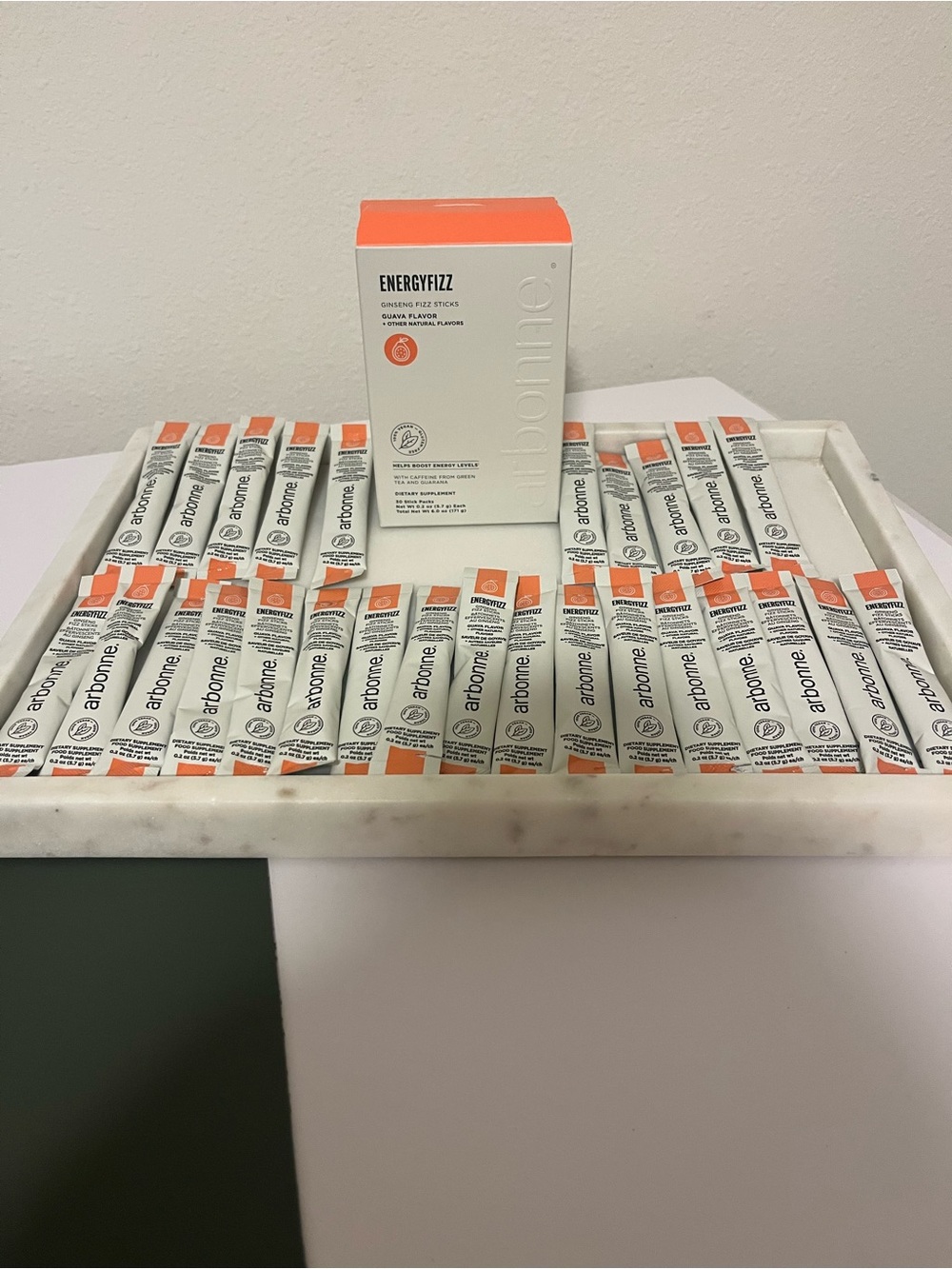 Arbonne EnergyFizz White & Orange Guava Ginseng Fizz Sticks Box